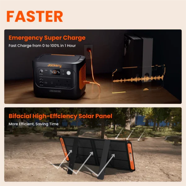 Solar generator 1000 v2 with 100w solar panel new 650x